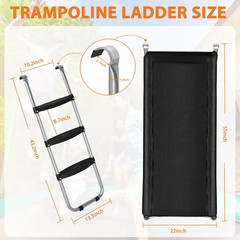 Universal Trampoline Ladder Slide Kit, 3 Steps Wide Step Slide Ladder for Trampo