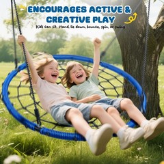 750Lbs 40″ Spider Web Saucer Tree Swing for Kids Adults, Outdoor Net Swing with