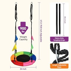 Tree Swing Saucer Swing for Kids, 900lbs Weight Capacity, with 24 Inch