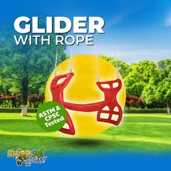 SWING SET STUFF GLIDER WITH ROPE RED playground seat accessory outdoor 0035