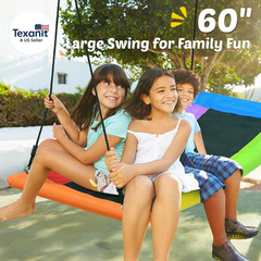 Swing Sets for Backyard, 440Lbs Heavy Duty A-Frame Metal Stand with 60″ Large Pl