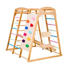Uimoso 7-in-1 Wooden Indoor Jungle Gym Playground for Children