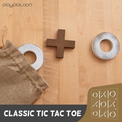 Play Platoon Magnetic Tic Tac Toe Game – Large Metal and Wooden Wall Mounted Boa