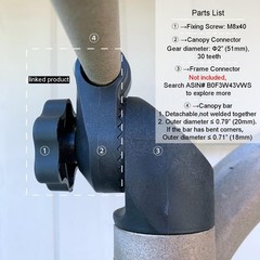 Garden Swing Plastic Fittings (Type 2) to Attach Canopy Frame to Swing Frame