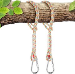 Tree Swing Ropes Set of 2, 3FT to 20FT, Heavy Duty Polyester Rope with Carabi…