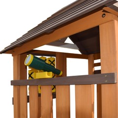 Kids Large Wooden Swing Slide Set Playhouse Kitchen,Rock Wall Playground Outdoor