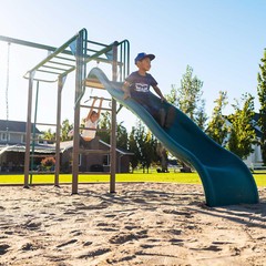 New Lifetime Big Stuff Deluxe Swing Set + 2 Slides, Monkey Bars Outdoor Kids Fun