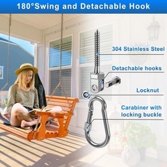 4Pcs Stainless Steel Swing Hanger Swing Bolt for Wood Beam 1500LB Capacity