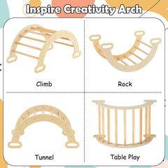 Pikler Triangle Set 7 in 1 Climbing Toys for Toddlers 1-3 inside Foldable Wood M