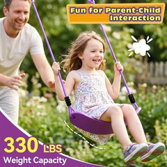 Heavy Duty Kids Swing Seat with 79″ Adjustable Rope, 330 lbs Capacity Swing S…