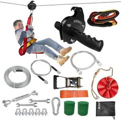Zipline Pulley Eagle for Kids, Backyard Fun Zip Line Pulley Black | Heavy Duty