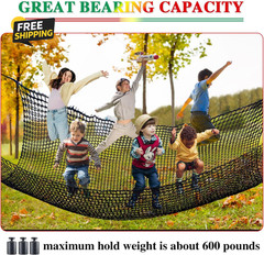 6.5×9.8FT Climbing Cargo Net Double Layer Playground Tree House Safety Net