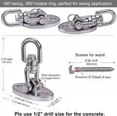 Swing Set Hangers–Heavy Duty Swing Hangers Porch Swing Hanger Set Steel 304