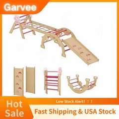 Indoor Toddler Activity Toy Pink Triangle Set Wood Jungle Gym, Complete With Ram