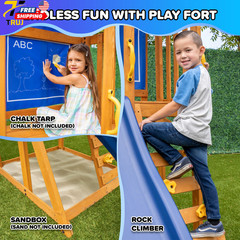 Wooden Swing Set Outdoor with Heavy Duty Double A-Frame For Ages 3-8 FREE SHIPPI