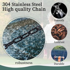 64inch Hanging Swing Chair Chain (2)+ 4 Free Quick Links 1000LB Load Bearing