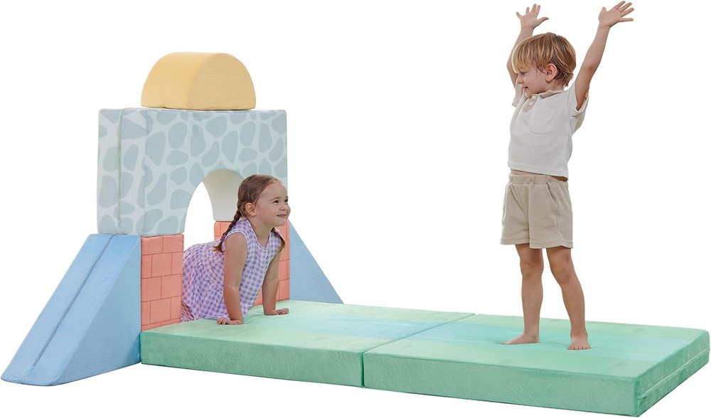 7-Piece Foam Fortress – Soft Climbing Toys, Baby Foam Climbing Blocks for Toddle