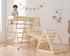 Kids Climbing Set 12in1 Foldable Slide Swing Monkey Bars