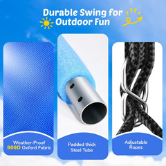 Saucer Swing with Frame for Kids Outdoor, 440Lbs Swing Set with Heavy Duty Metal