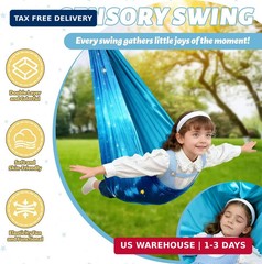 Swing Stand Frame with Sensory Swing Pod Chair, X-Shaped Swing Set, Metal Hammoc