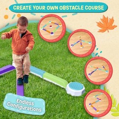 Balance Beam and Toddler Stepping Stones for Kids 13 Pieces, Medium, Multi