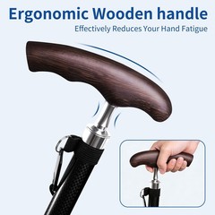 Carbon Fiber Walking Cane with Wenge Wood Handle – Lightweight and Durable