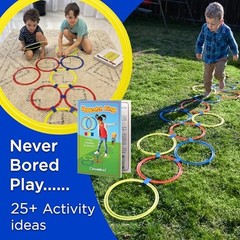 Hopscotch Rings, 12 x 11 Inch Rings & 3 Bean Bags, Play Hopscotch Outdoor &