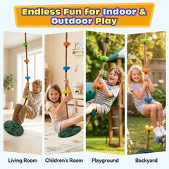 Outdoor Tree Swing Set for Kids – 330LB Capacity, Climbing Rope, Disc Seat, Cara