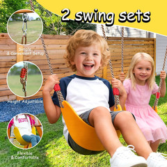 Wooden Swing Sets for Backyard, Kids Outdoor Playground Set with Monkey Bars, Wa