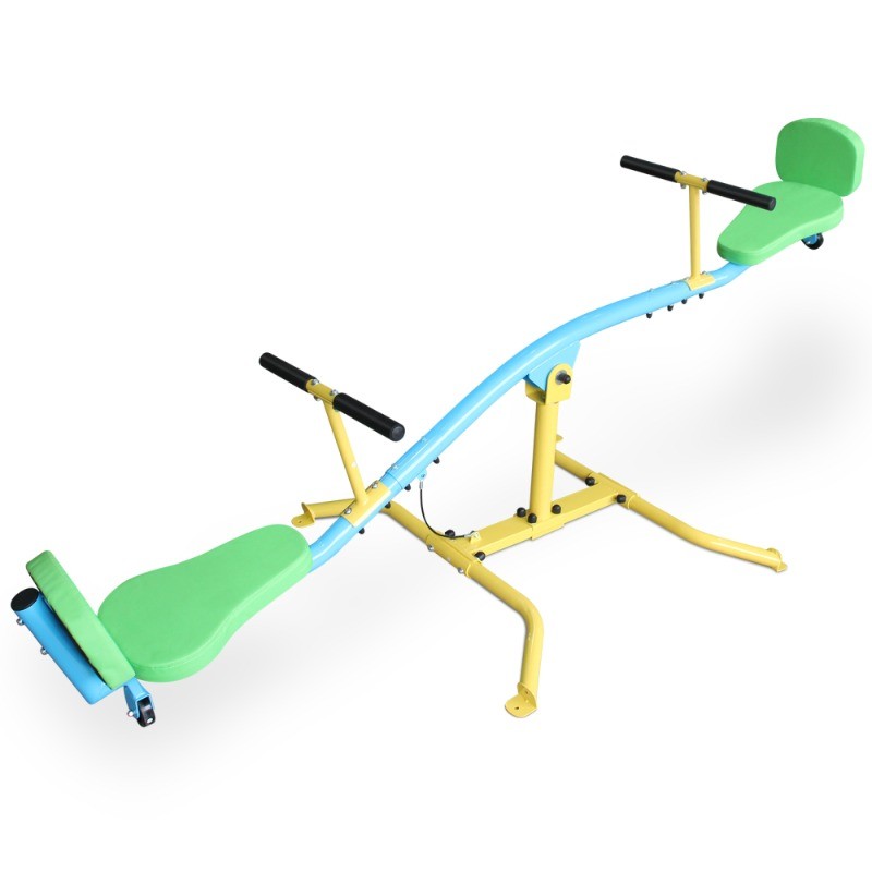 360° Rotating Double Seesaw with Backrest, Kids Indoor/Outdoor Rocker
