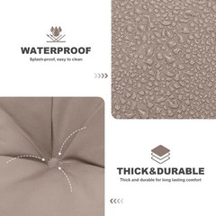 Outdoor Swing Cushions,Waterproof Swing Cushions 3 Seater Replacement with Backr