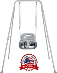 Columpio 3 en 1 para bebés con soporte de metal plegable para niños pequeños NEW