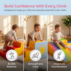 Foam Climbing Blocks 6-Piece Set – Indoor Climbing Toys for Toddlers Ages 1 to 4