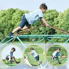 13ft Kids Dome Climber for Outdoor Play – 1000LB Rust Resistant Steel w/ Hammock