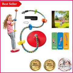 Kids’ Rainbow Tree Swing Set with Climbing Rope & Accessories