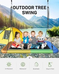Everyfun Tree Swing for Kids and Adults, 60″ Waterproof Rectangle A-colorful