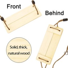 Outdoor Wooden Swing Seat – Adjustable Rope & Tree Strap Kit for Garden