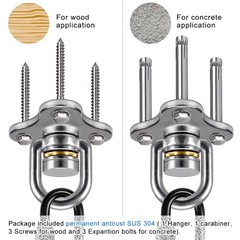 360° Swivel Hanger with Bearing & Carabiner, Heavy Duty Hook for Tire and Sau…
