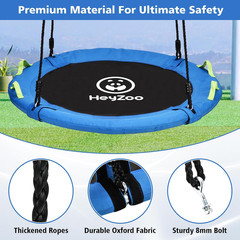 HeyZoo 48 inch Tree Swing, Larger Saucer Flying Swing for Whole Family, 900lbs W