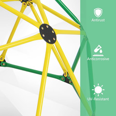 Climbing Dome with Slide, Kids Outdoor Jungle Gym Geometric Dome Climber, Steel