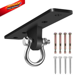 Heavy Bag Hangers Brackets, 4 Holes Ceiling Anchor without Swivel, Black