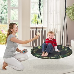 40 In Flying Saucer Tree Swing Outdoor Play Set Adjustable Ropes Gift For Kids