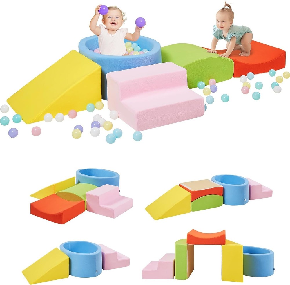 Foam Climbing Blocks with Ball Pit Designed for Toddlers Aged 1-3 for Indoor