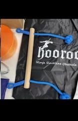 hooroor Slackline Pulley with 52FT Zip Line Monkey Bar Warrior Obstacle Course