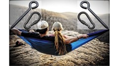 4 Pack Stainless Steel Screw Eye Hooks with Snap Hooks for Hammock Hanging