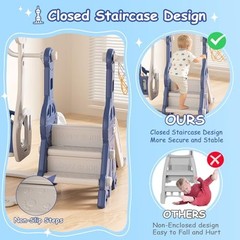 4-in-1 Toddler Slide Swing Set for Kids 1-3, Indoor/Outdoor | Kids Climber