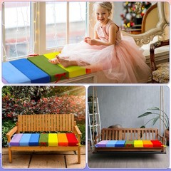Rainbow Climbing Arch Cushion Set for Toddlers – Detachable Play Mat & Rocker Pi