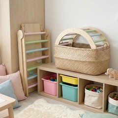 Wooden Toddler Climbing Arch Ramp Ladder Set, Indoor Playground Toy US