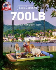 60 Inch Heavy-Duty Waterproof Rectangle Swing Seat 700lbs for Backyard Fun