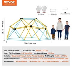 6FT Climbing Dome Geometric Dome Climber Play Center 600LBS w/ Climbing Grip